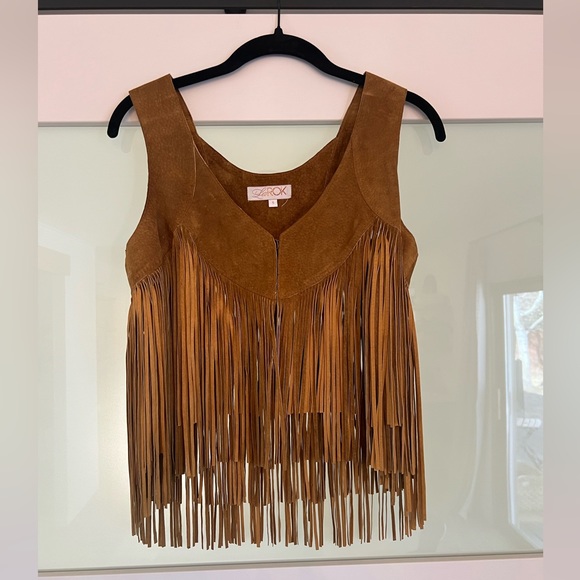 LaRok Tops - La ROK Leather Fringe Vest